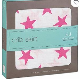 Aden + Anais pink stars crib skirt